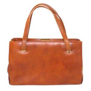Vintage Globe Trotter brown leather flight bag satchel handbag purse by MARGOLIN